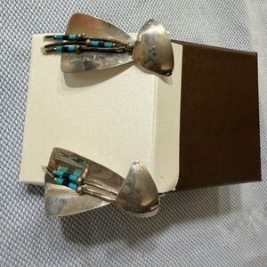 Silver Turquoise Accent Dangle Earrings